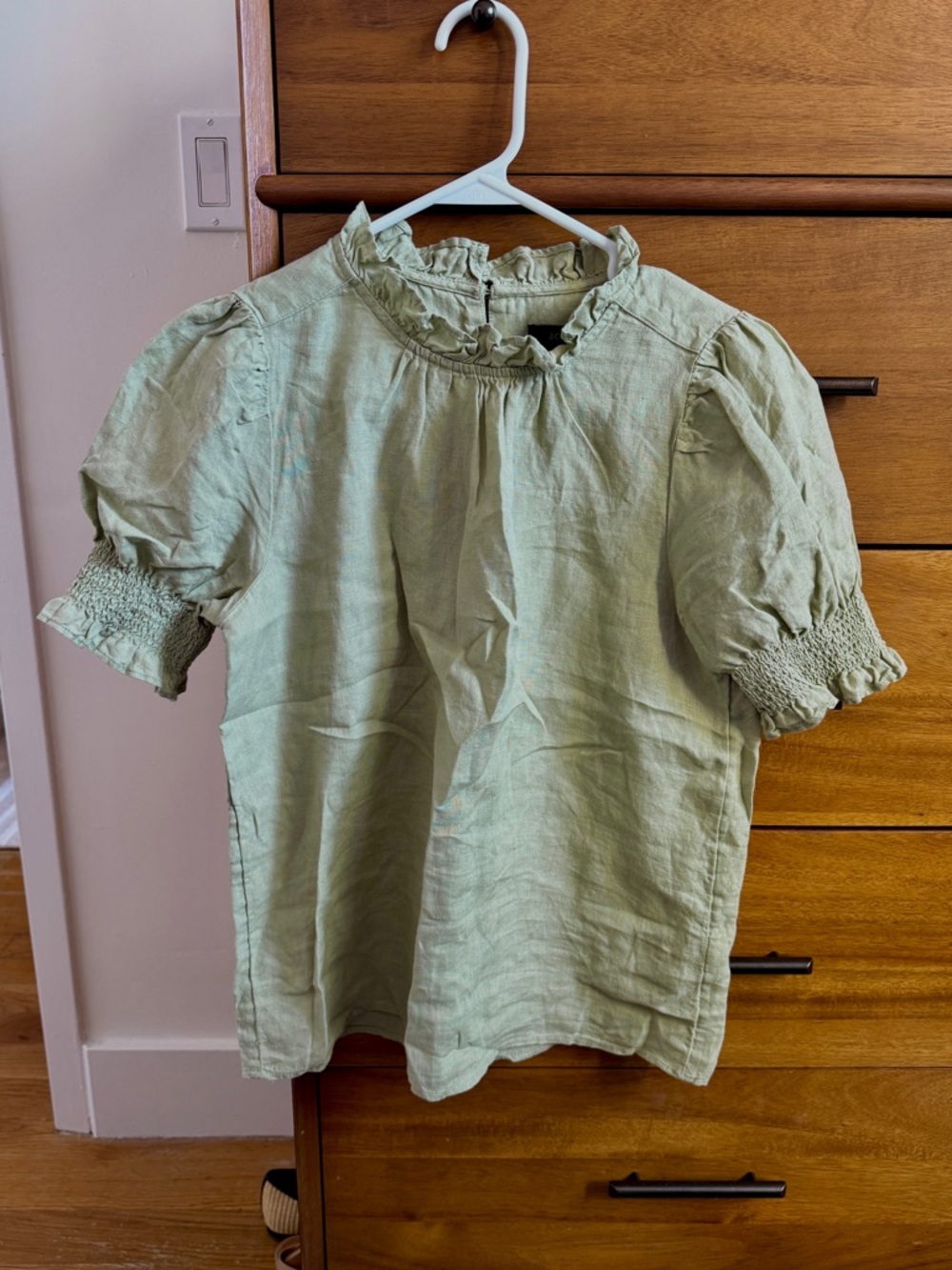 J. Crew Light Sage Green Linen Top Size XS